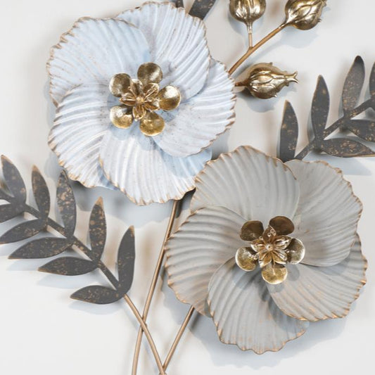 Metal Flower With Frame Wall Decor