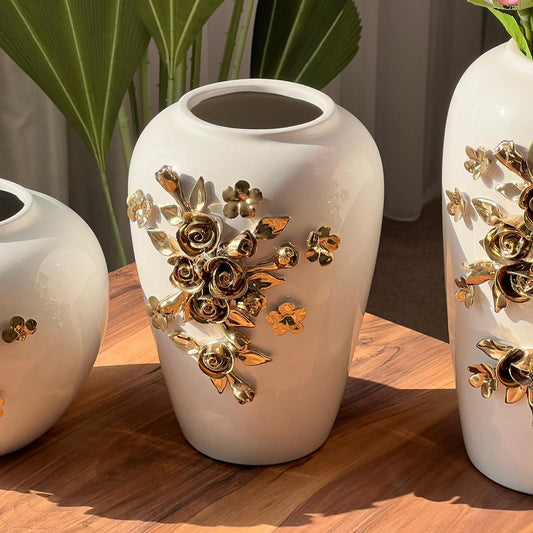 Decorative Golden Flower Vase