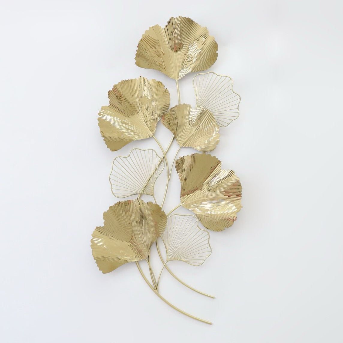 Metal Golden Gingko Leaf Wall Decor