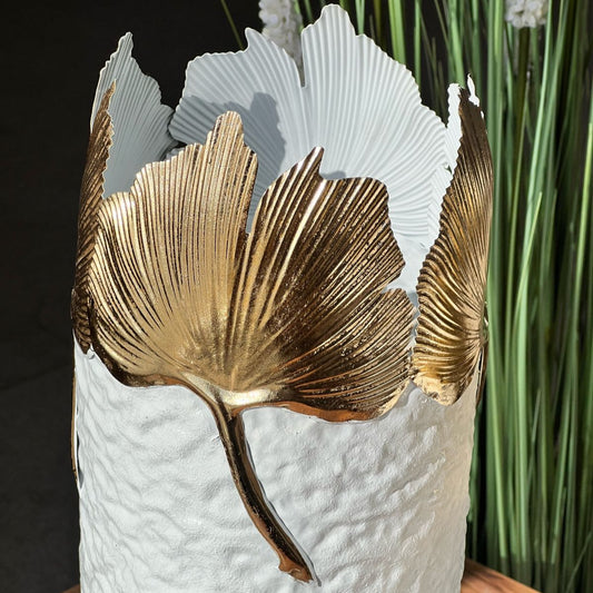 2 Sized Elegant Ginkgo Vases