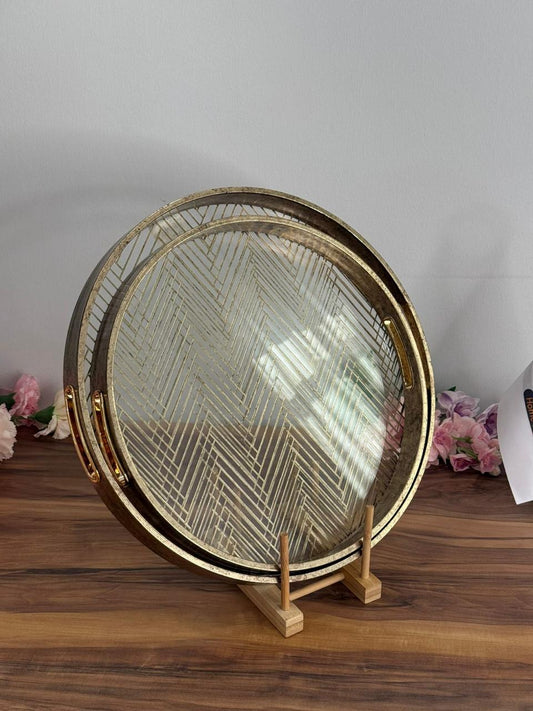 Elegant Golden Serving Trays