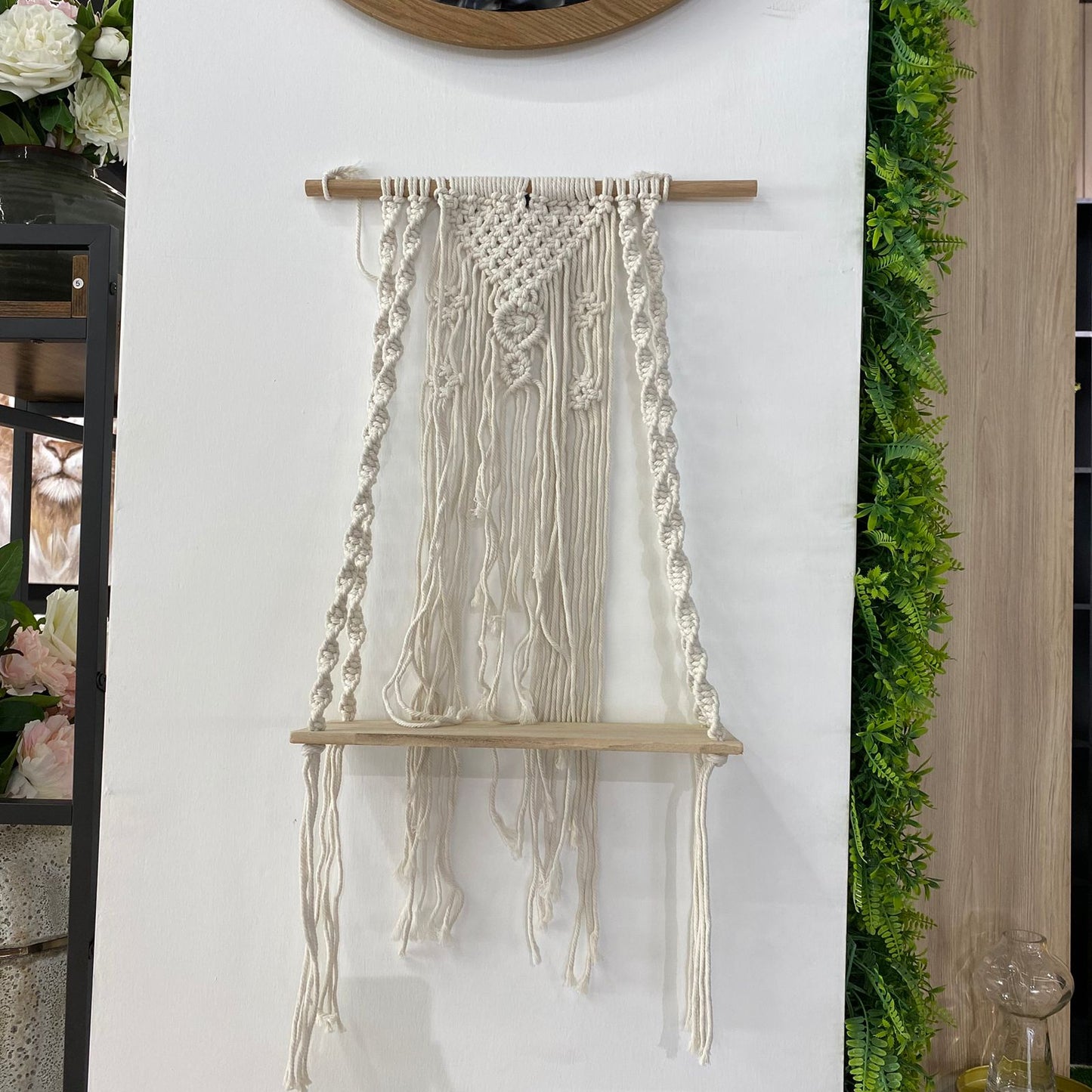 Handwoven Hanging Shelf Décor