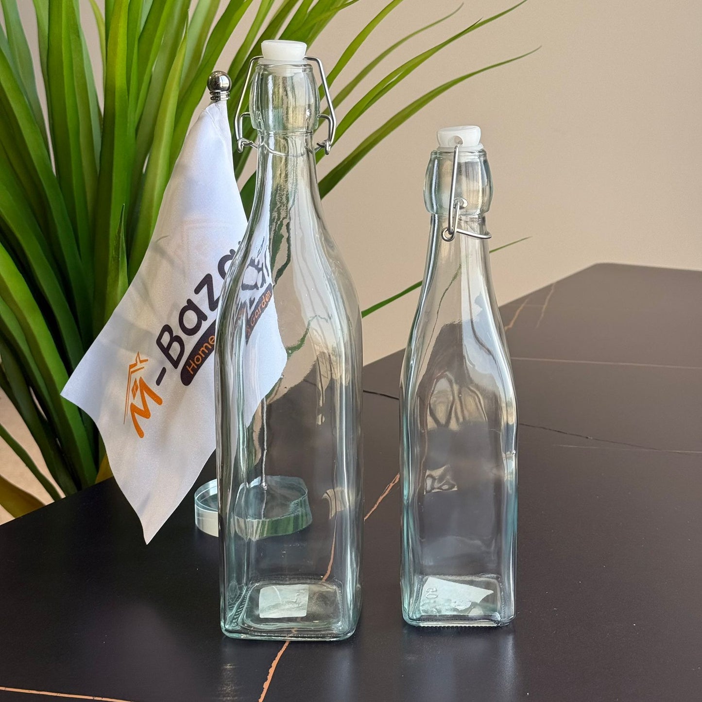 Classic Clear Glass Bottle with Swing Top Lid