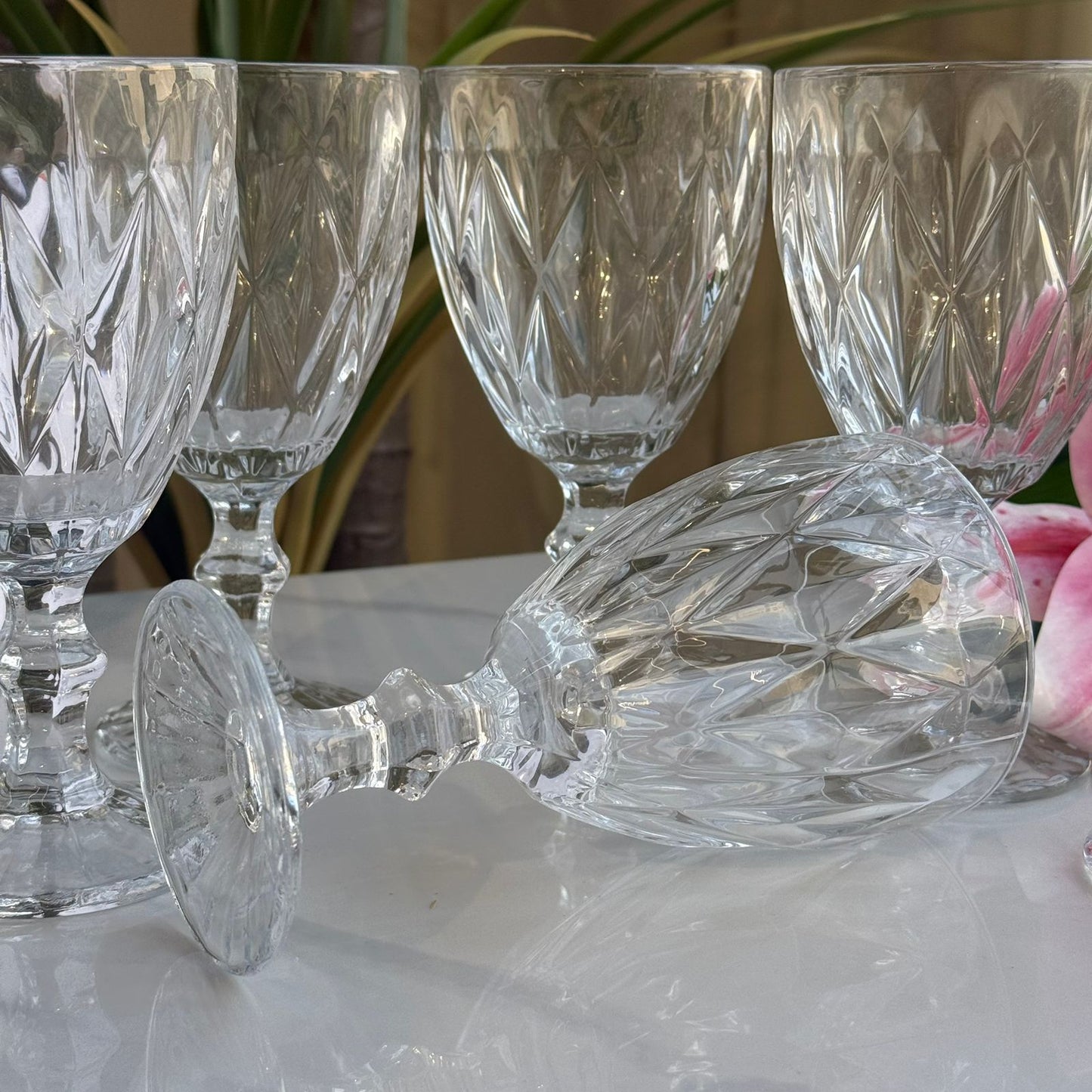 سێتی پەرداخی کلاسیکی شووشەی ڕوون