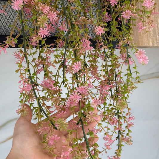 Blushing Vine Delight - Artificial Hanging Plant