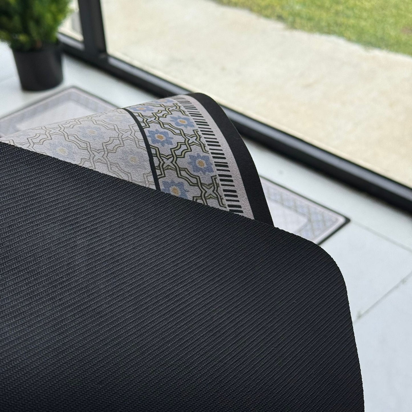 سجادة أرضية زخرفية مانعة للانزلاق - مجموعة من قطعتين