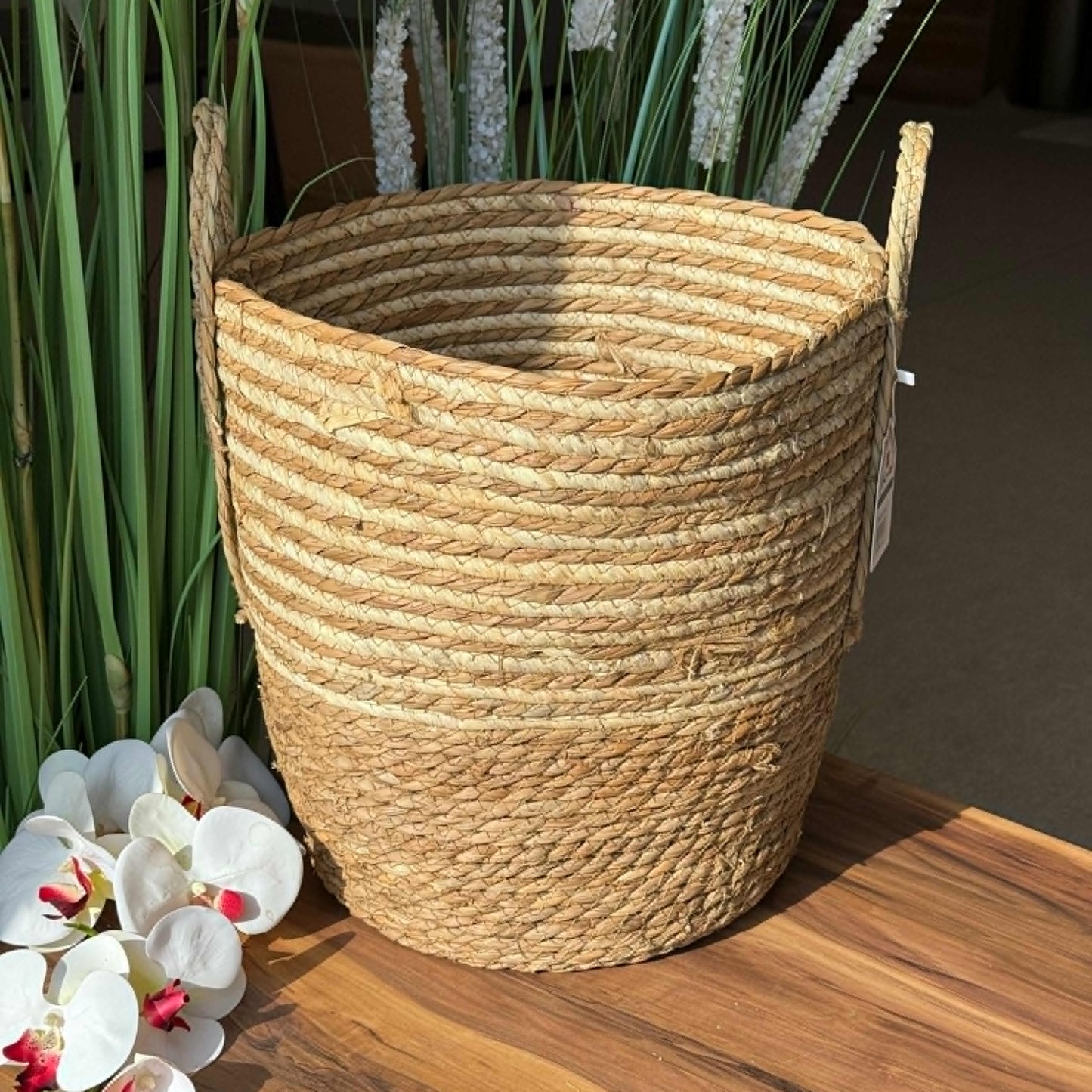 Natural Woven Storage Baskets with Handles