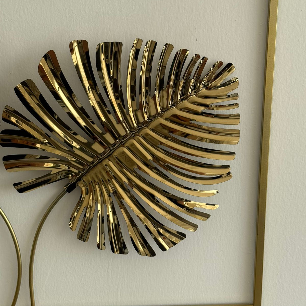 Golden Metal Leaves Wall Decoration