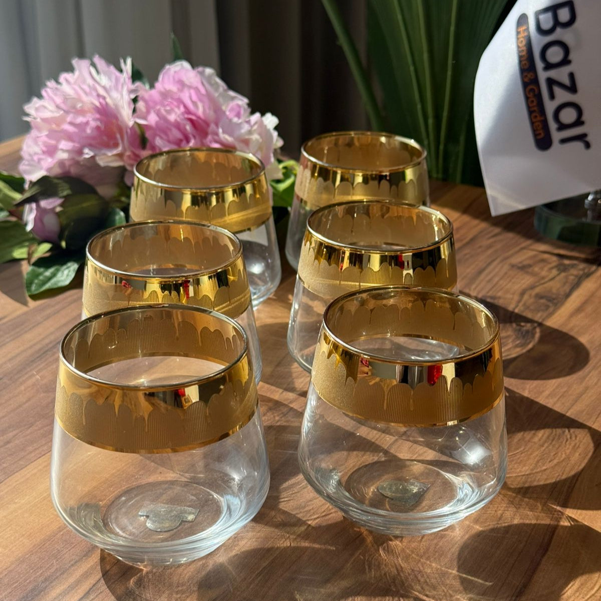 Golden Rim Luxury Glass Set - 6 Pieces