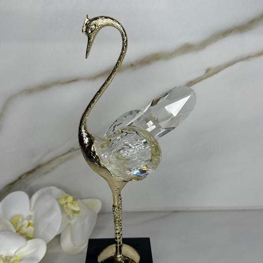 Crystal Winged Swan Figurine - Set Of 2