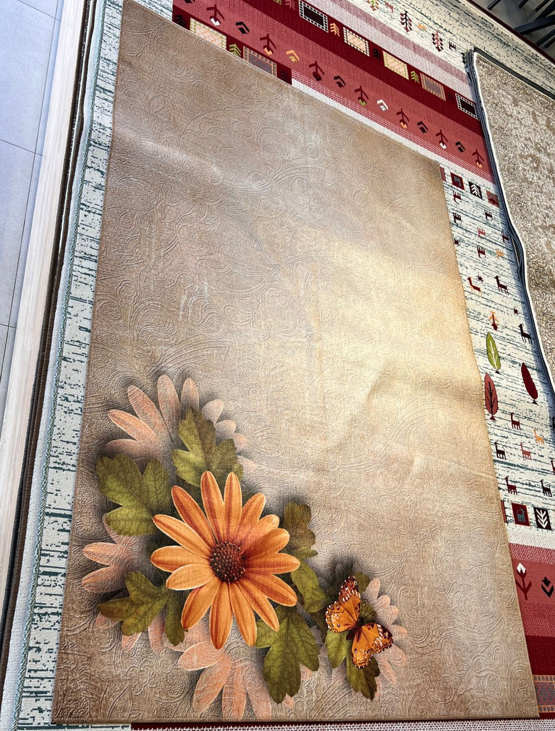 1.5x2.25 Leather Texture Outdoor Trip Rug