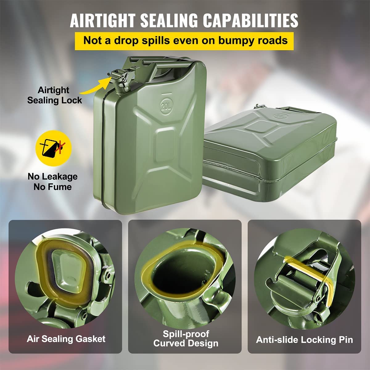 20L Metal Gas Can with Spout System