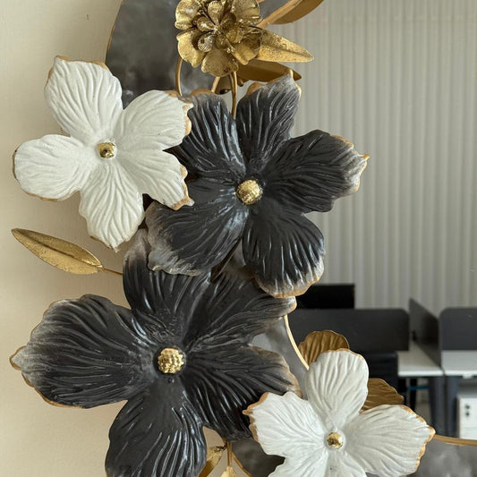 Decorative Mirror with Floral Frame