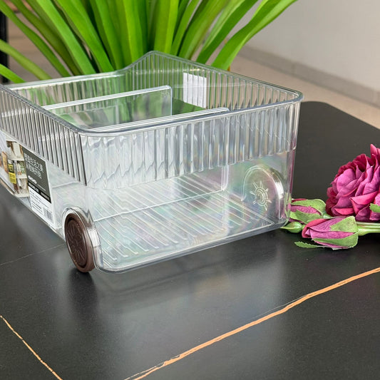 Clear Multi-Section Storage Organizer Box