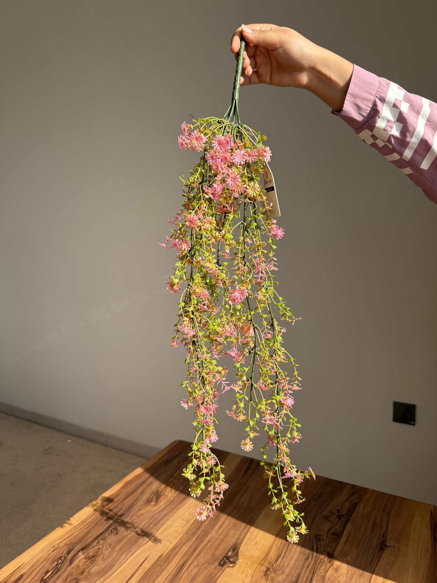 Blushing Vine Delight - Artificial Hanging Plant
