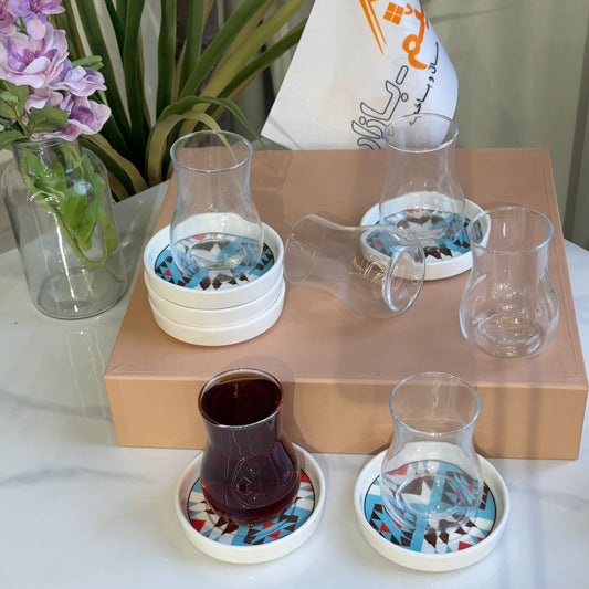 Vintage Decorative Saucers & Tea Glass Set