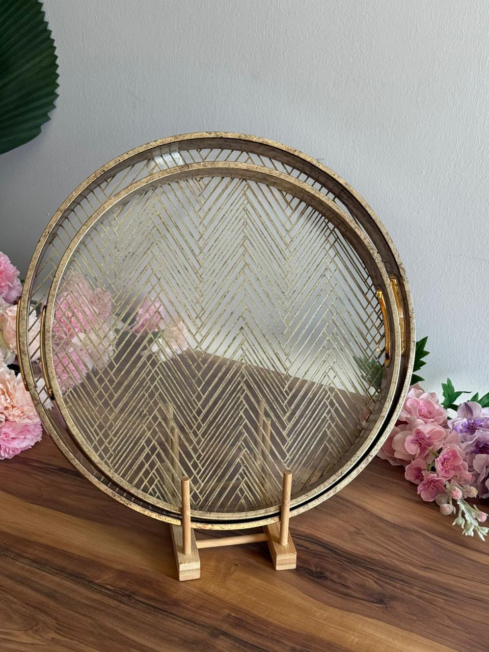 Elegant Golden Serving Trays
