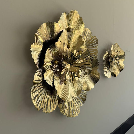 Metal Golden Flower Wall Decoration