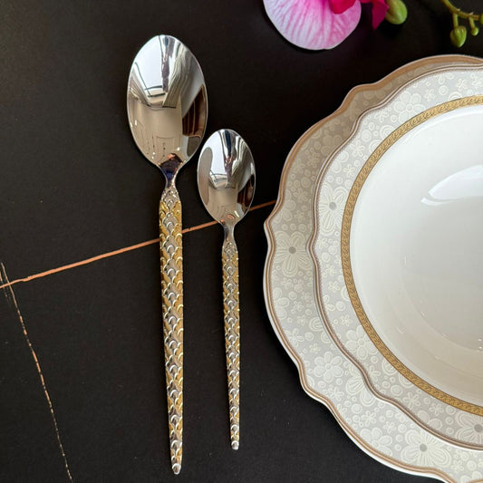 Royal Pattern Silver-Gold Luxe Cutlery Collection