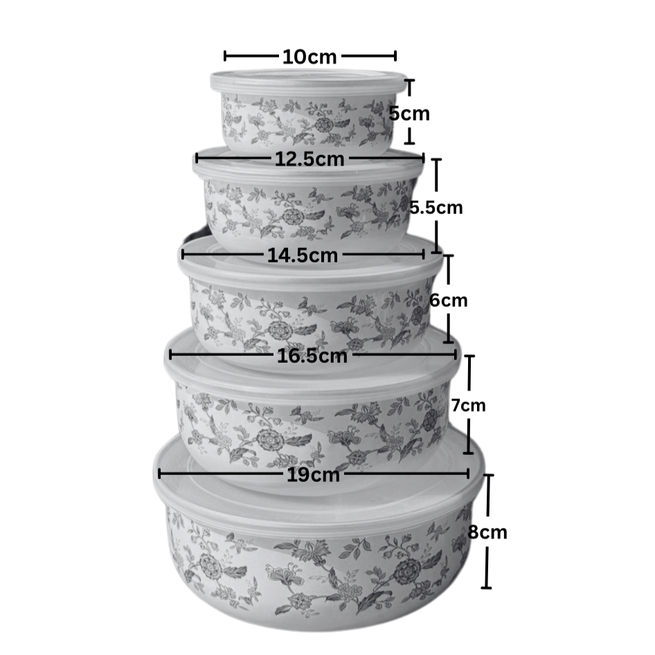 Set Of 5- PCS Imperial Elegance Storage Boxes With Lids