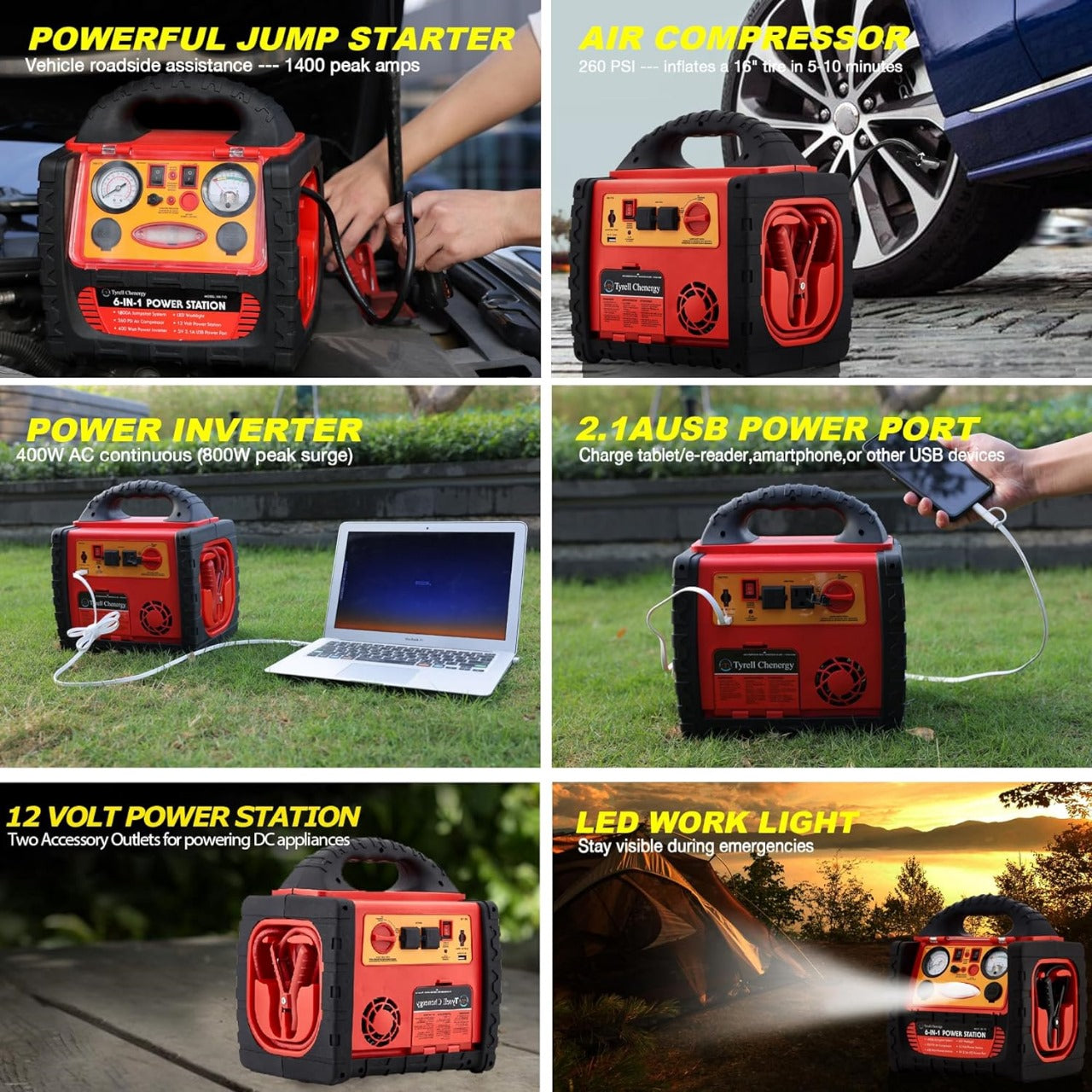 1400Amps 6-in-1 Portable Power Station