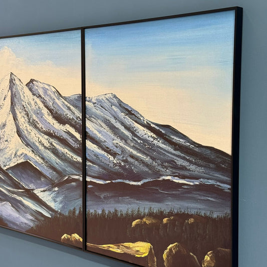 Snowy Mountain Landscape – Modern Wall Art Set (3 Pieces)