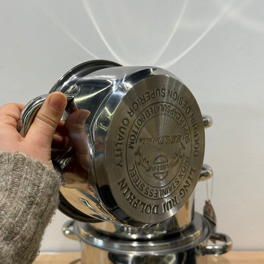 6PCS- سێتی کەلوپەلی چێشتلێنان بە پۆڵا ستانلێس بەهێز