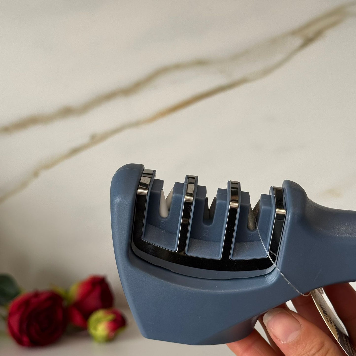 4-Stage Manual Knife Sharpener with Ergonomic Handle