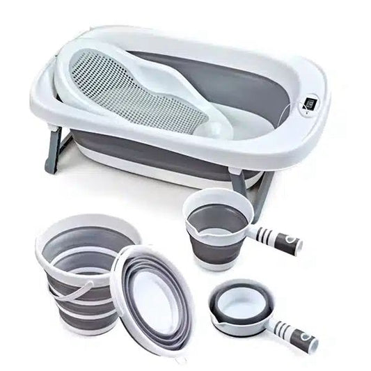 Foldable Baby Bathtub Set with Mini Washing Machine & Accessories