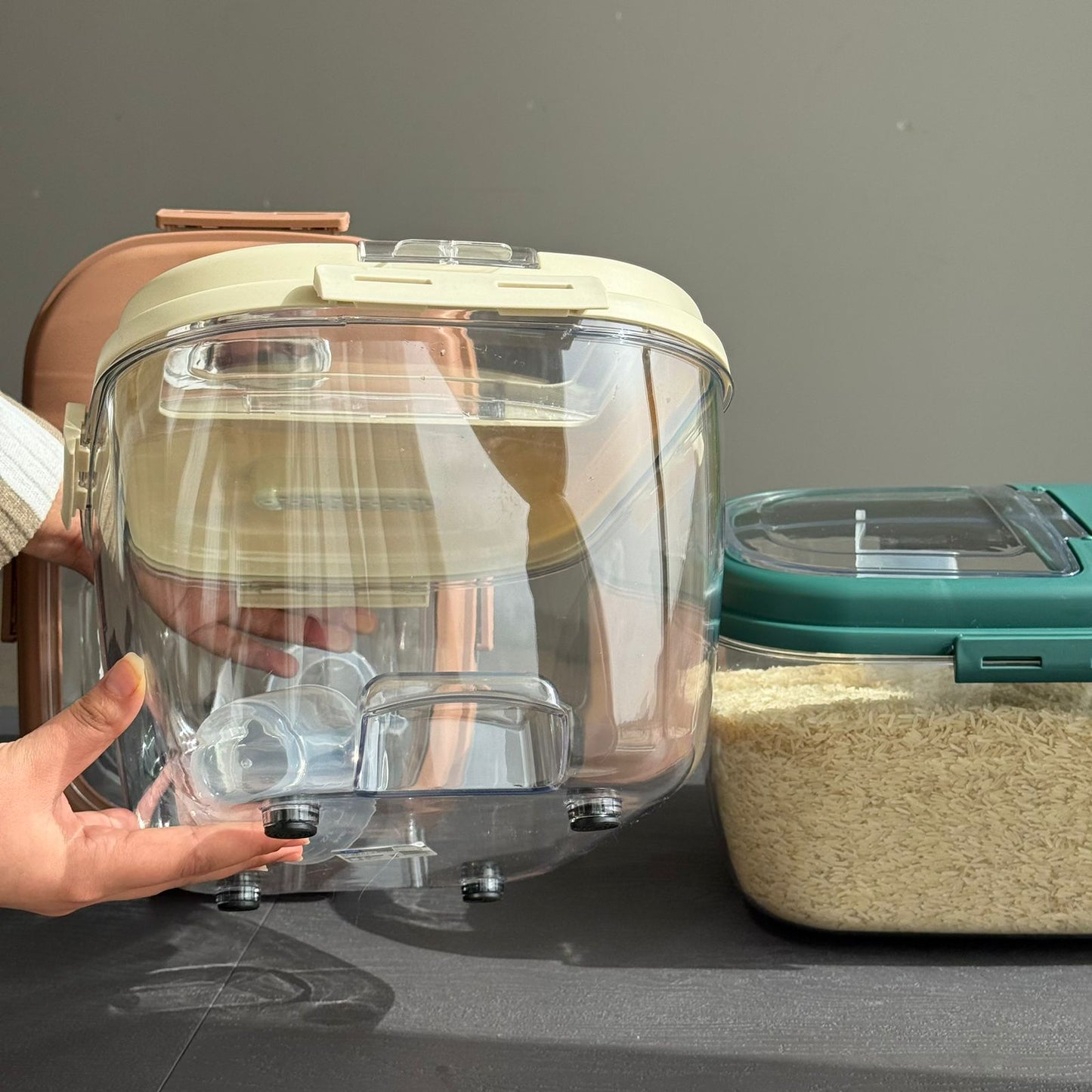 Airtight Food Storage Container with Measuring Cup