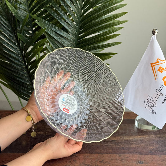 Luxury Modern Serving Bowl with Gold Rim