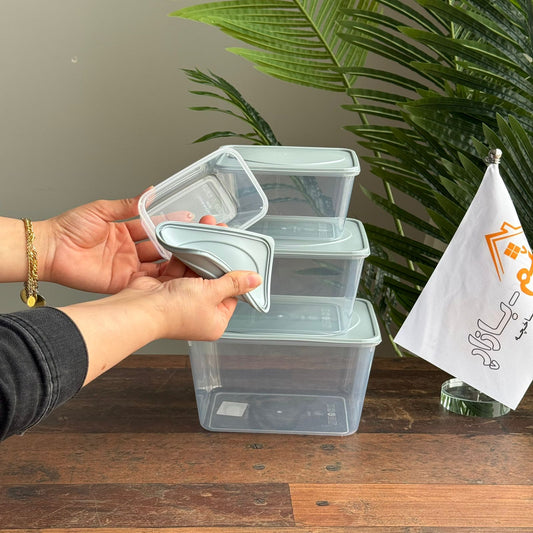 Transparent Kitchen Storage Container Set – 4PCS with Airtight Lids