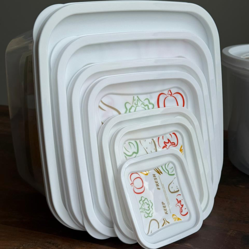 10-Piece Multi-Size Transparent Food Storage Container Set with Lids