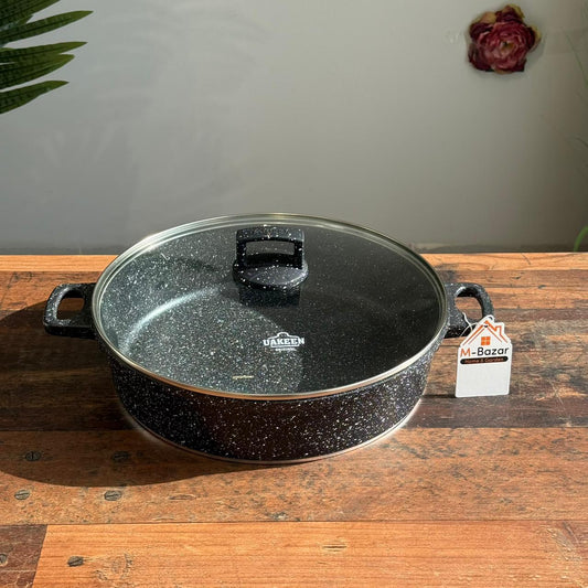 Durable Granite Non-Stick Cooking Pot with Glass Lid & Induction Base