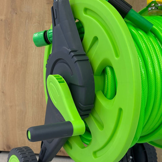 Portable Garden Hose Reel Cart With Wheels - 45M