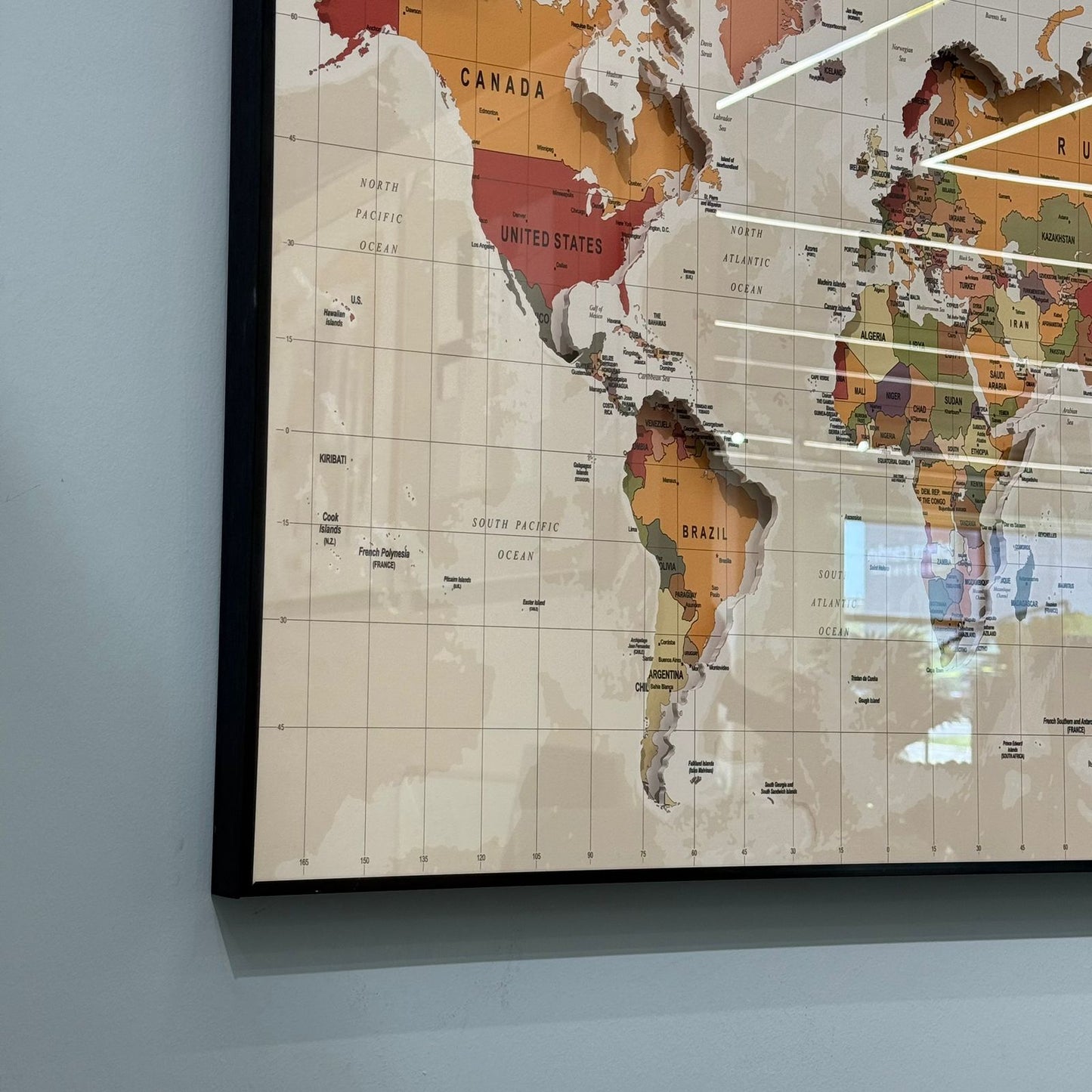 Vintage Style World Map Wall Art