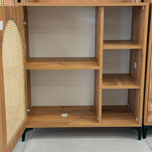 Modern Rattan Coffee Bar Cabinet