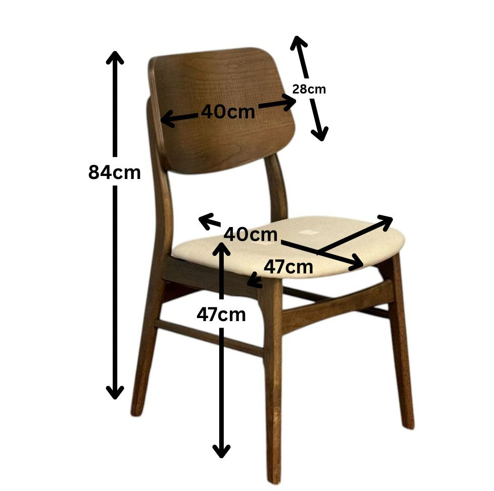 EASON- Modern Wooden Dining Chair with Cushioned Seat