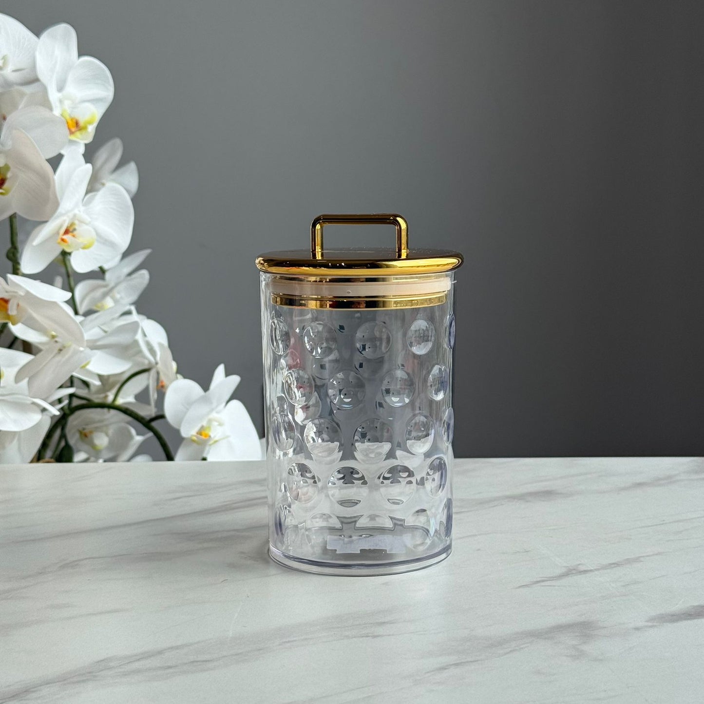 Luxury Decorative Storage Jar with Gold Lid