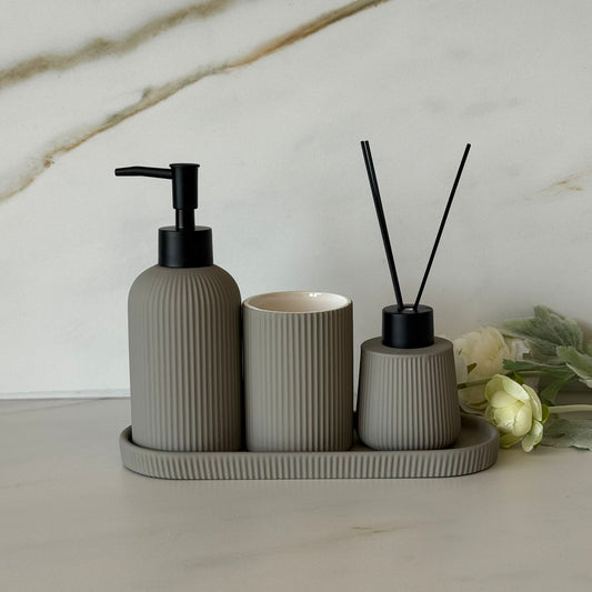 Modern Soap Dispenser & Reed Diffuser Set
