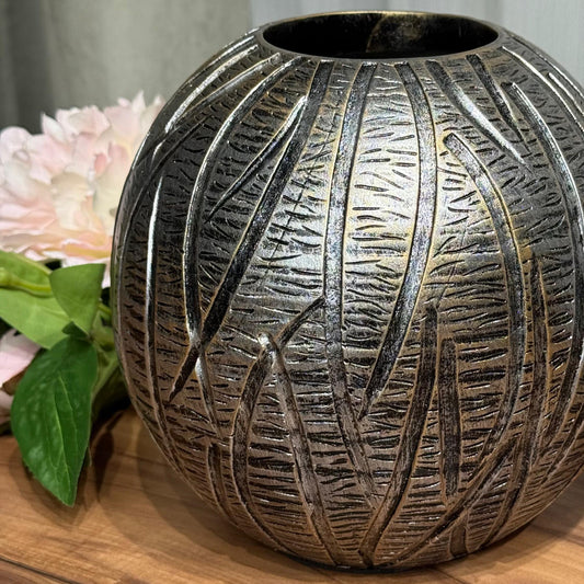 Textured Round Ceramic Vase