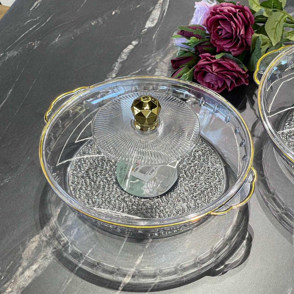 2 Sized Acrylic Casserole Dish With Lid