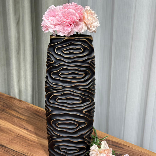 Modern Ripple Black Vase