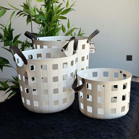 Multi-Purpose Round Storage Baskets With Handles