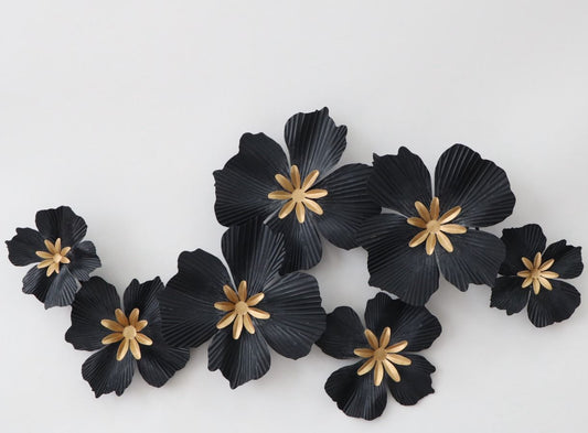 Black Metal Floral Wall Decor