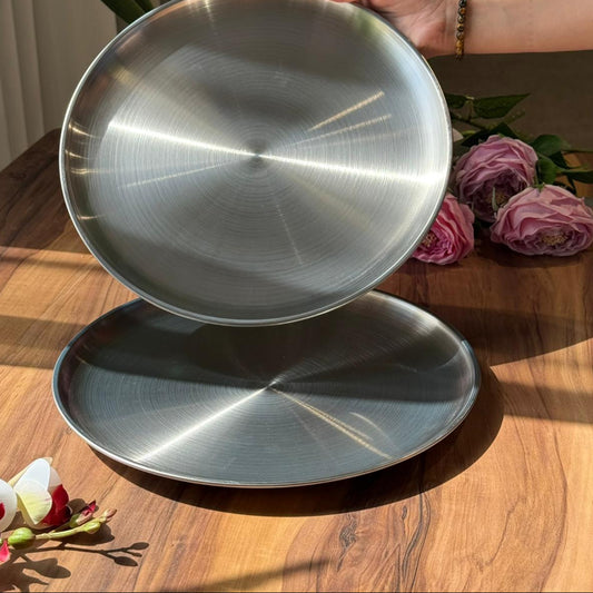 Multi-Purpose -Silver- Stainless Steel Plates Trays