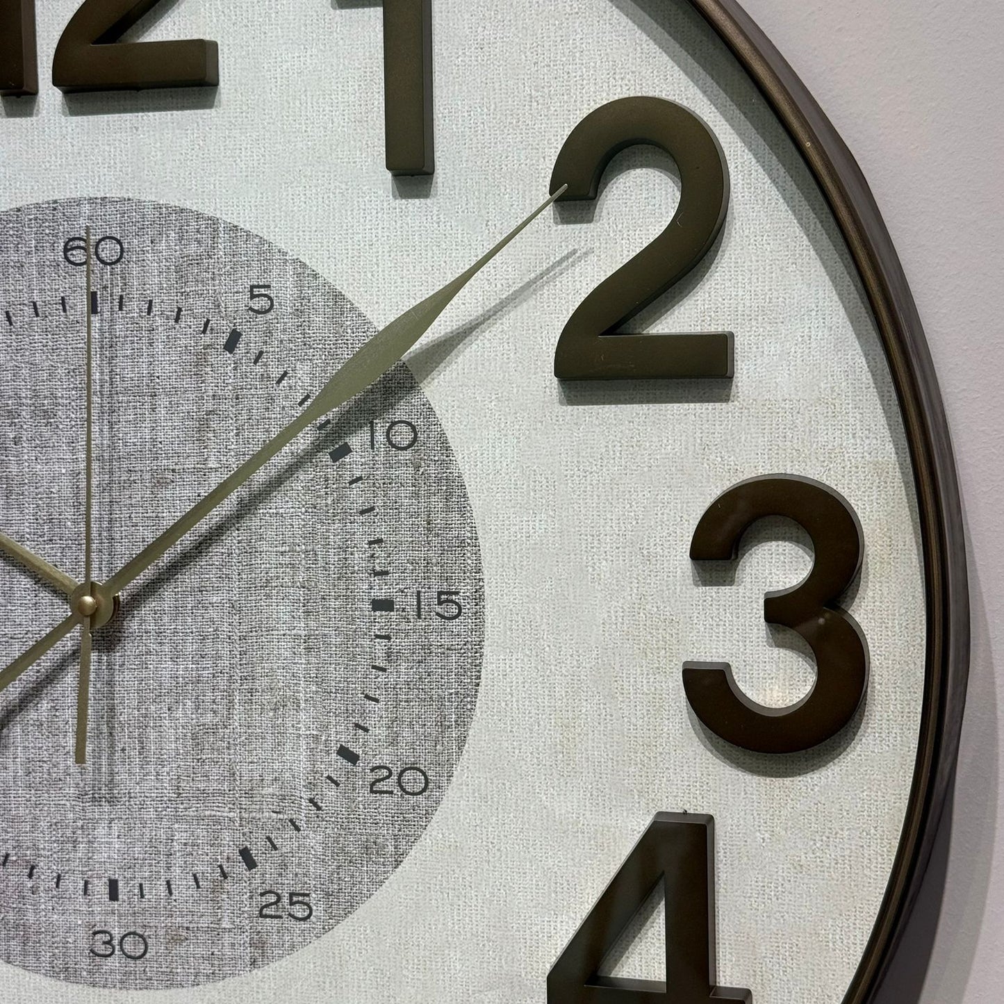 Round Wall Clock with Dual Dial Design