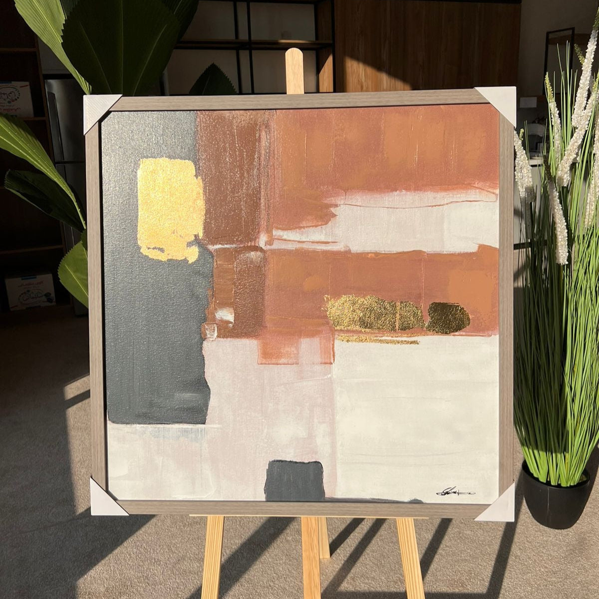 لوحة فنية مرسومة يدويا قياس 80x80 سم