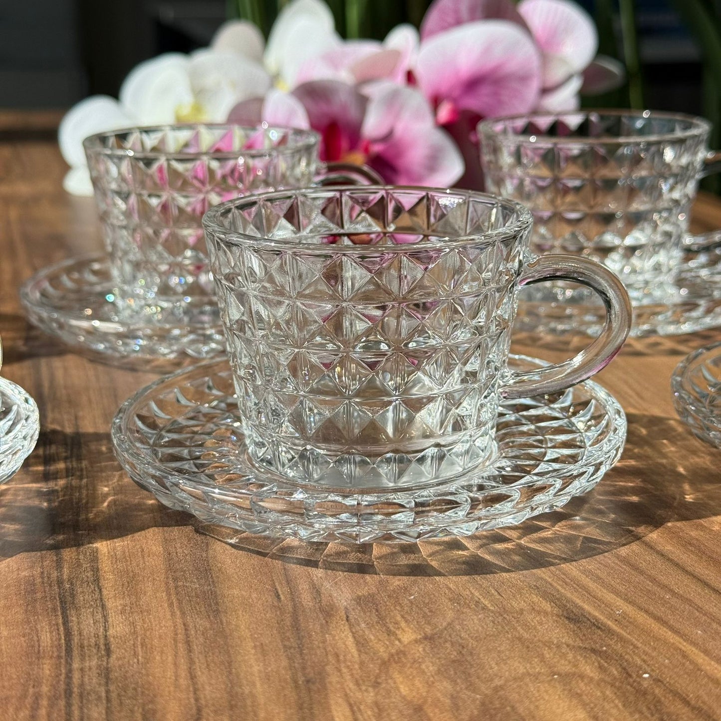 Vintage Crystal Gleam Teacup Set