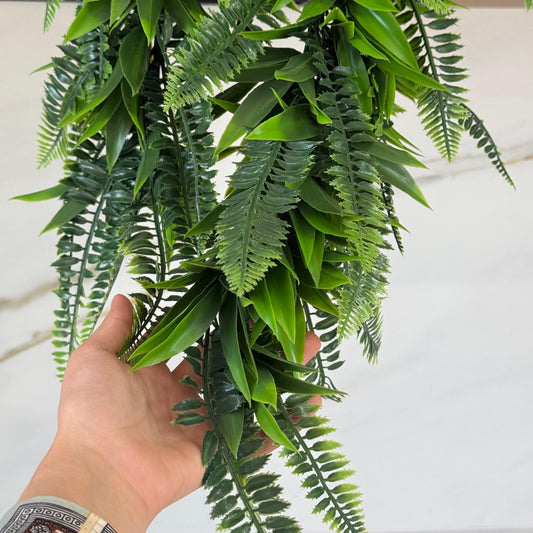 Tropical Fern Drop – Artificial Hanging Plant